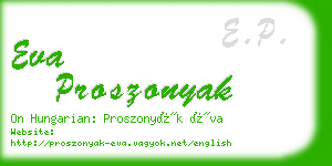 eva proszonyak business card